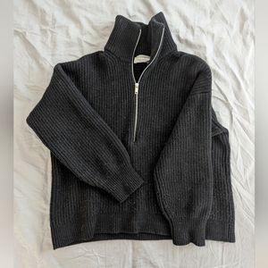 Everlane Black Half-Zip Sweater